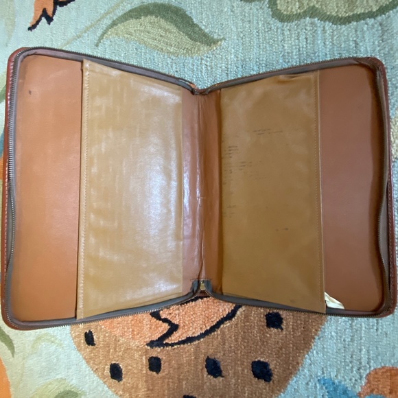VTG I Lifton I Deep Buff Split Cowhide Leather Zipper Portfolio Underarm Case - Picture 11 of 16